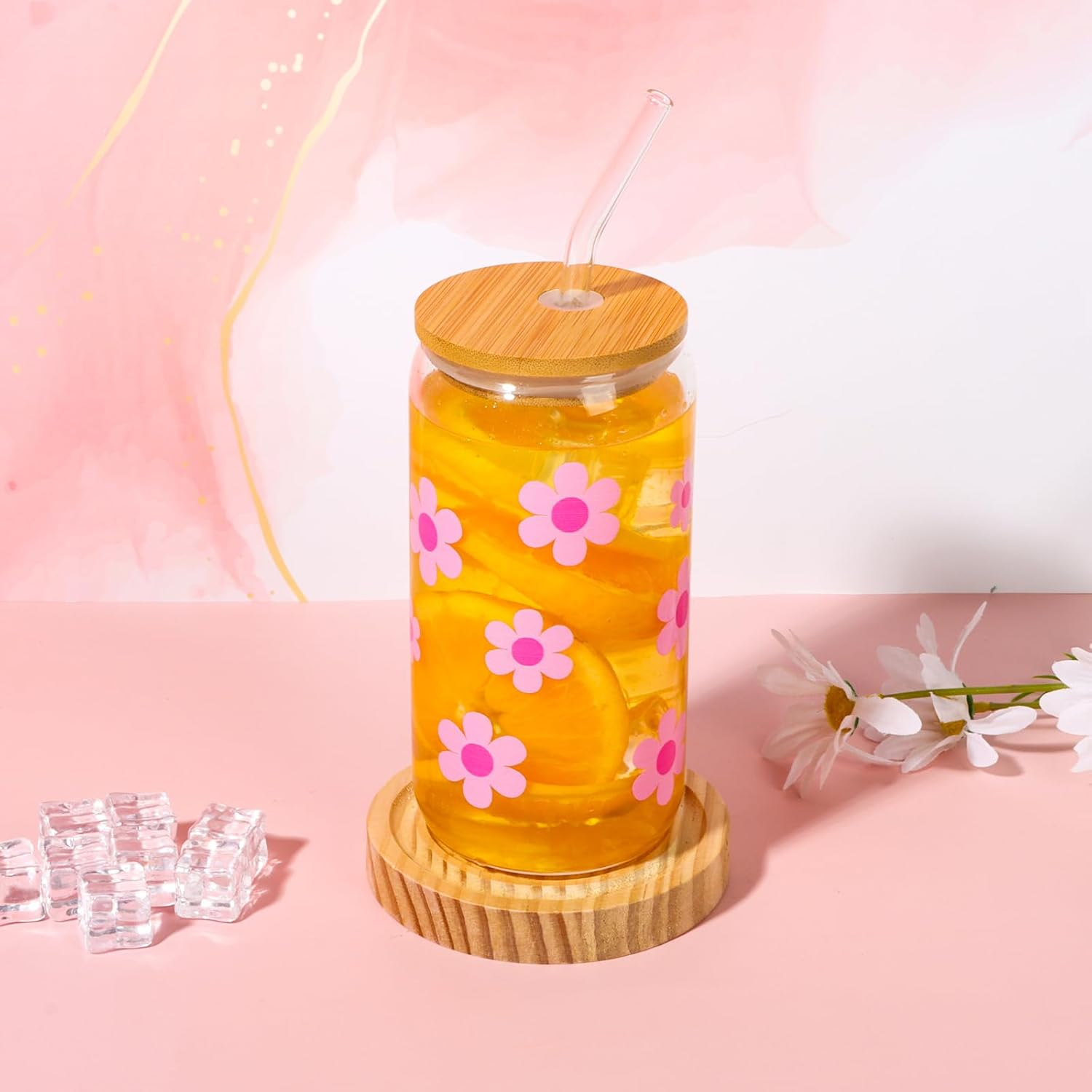 Gifts for Teen Girls, Birthday Gifts for Teen Girls, Girls, Unique Cute Birthday Gifts Box for Girl, Her, Sister, Daughter, Friends, Ideas Cute Daisy Aesthetic Glass Cups Gifts image number 6