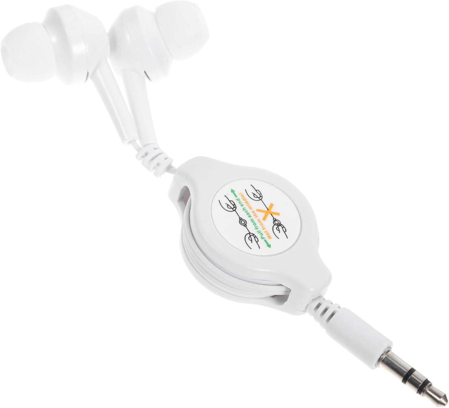 SEWACC Retractable in Ear Earphones with Cushions Lightweight Headphones for Music Compatible with Players and Smart Devices Easy Storage Comfortable Fit White image number 3