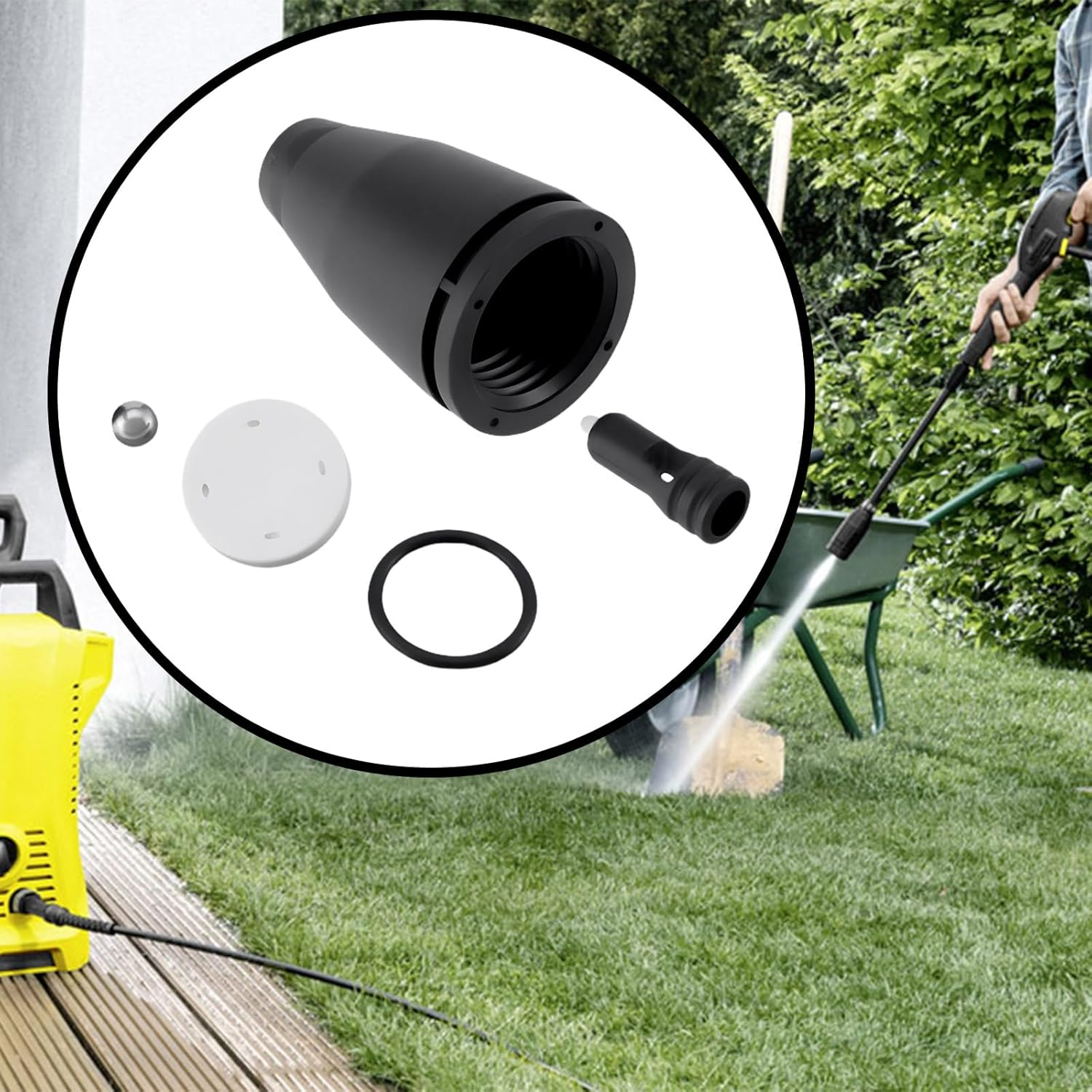 Create Idea Turbo Rotary Ceramic Nozzle Repair Kit Compatible with Karcher K2 K3 K4 Turbo Nozzle image number 1