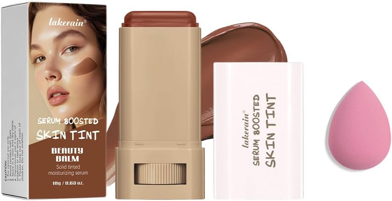 Foundation Stick Beauty Balm Serum Boosted Skin Tint, Serum Boosted Skin Tint Balm, Solid Tinted Moisturizing,Longwear Contour Stick for Dewy, Natural Finish(#02) image number 4