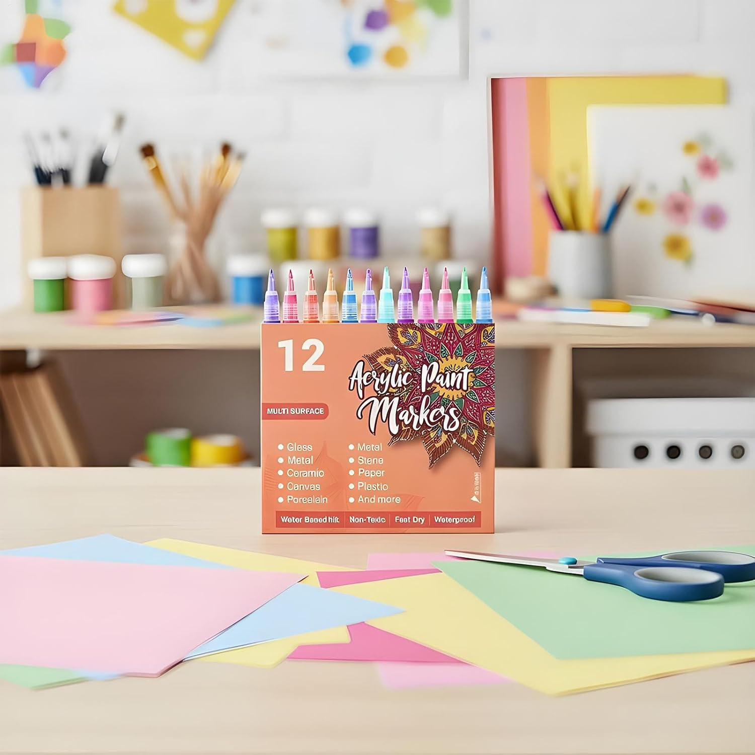 Nail Pen Set - Fine Tip Long-Lasting Manicure Tools,0.5Mm Gel Nail Polish Marker Set | for Drawing Painting Dotting Crafts Girls Kids Teens Adults Beginners Beauty - 12 Colors image number 6