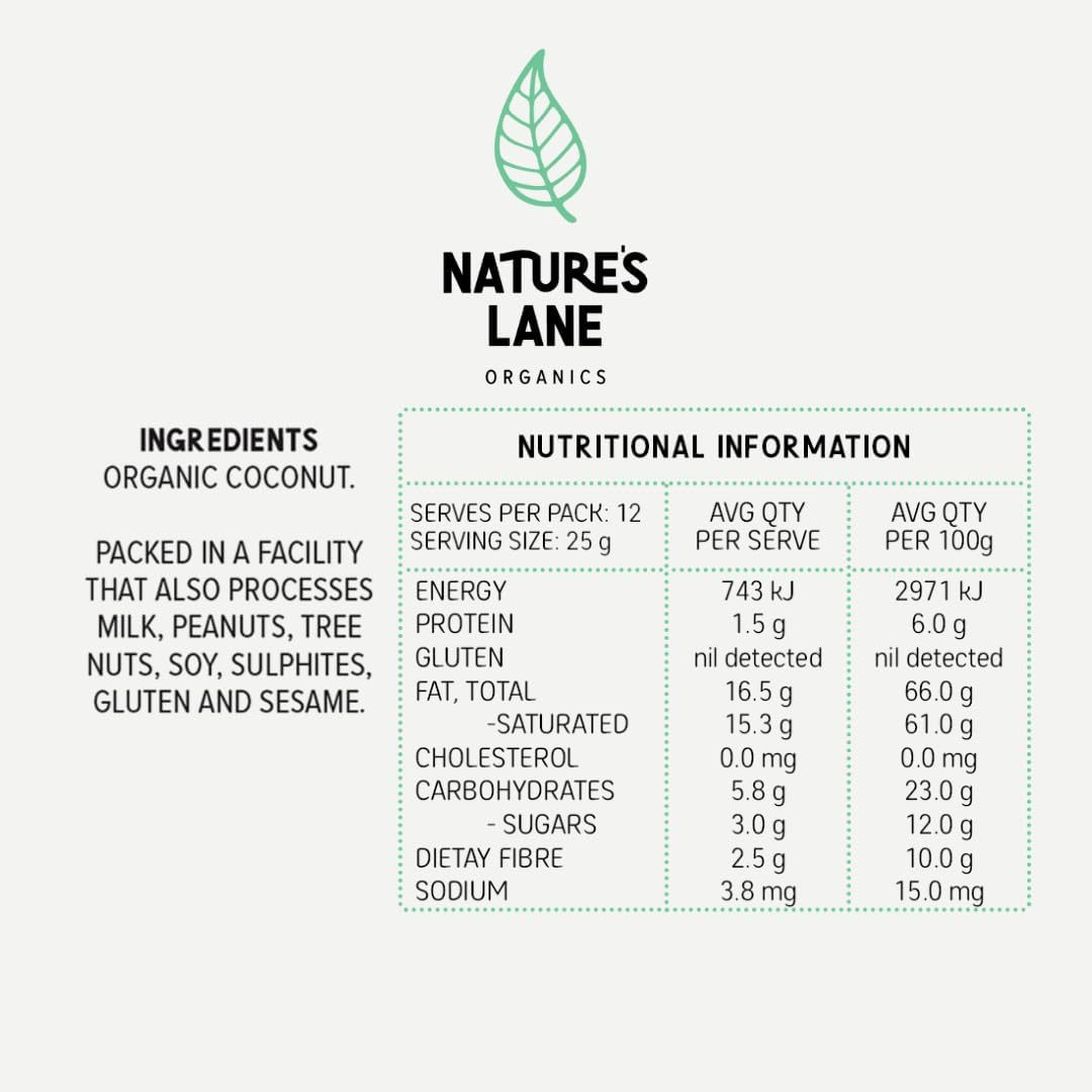 Natures Lane Organics Coconut Flakes 300 G image number 4