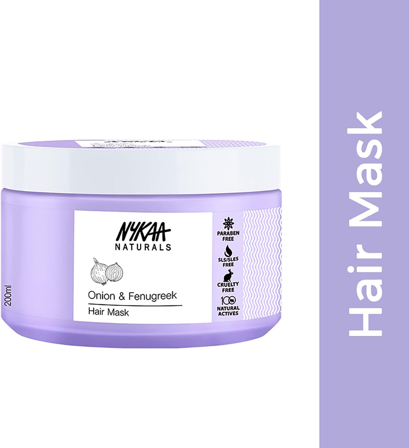 Nykaa Naturals Hair Mask-Anti-Hairfall, Strengthens Hair, Prevents Hair Loss and Thinning, Deep Nourishing-100% Natural Actives, for All Hair Types, Men and Women 200Ml (Onion & Fenugreek) image number 5
