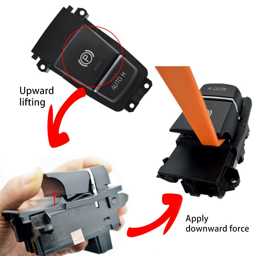 Black Switch Parking Brake Switch Button Cover Car Trim Console Handbrake Parking Brake Switch P Button Cap Compatible with BMW 5 7 X3 F01 F02 F10 F18 F20 F25 2014-2017 image number 6