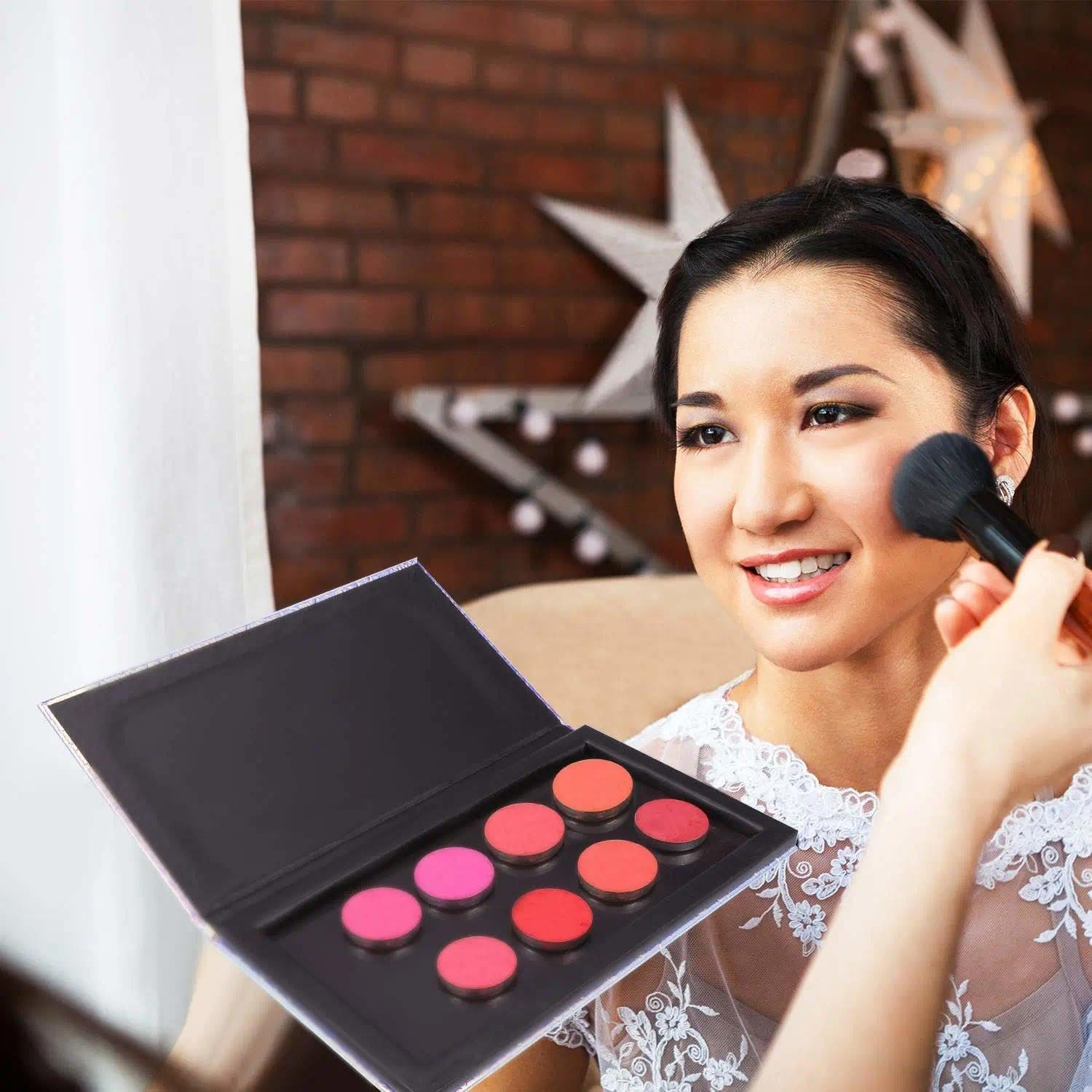 101 PCS Metal Stickers Set for Eyeshadow Depotting &mdash; Includes Makeup Depotting Tool, 50 Square Adhesive Empty Metal Pans, and 50 round Colorful Labels &mdash; Ideal for DIY Magnetic Makeup Palettes Damaill image number 2