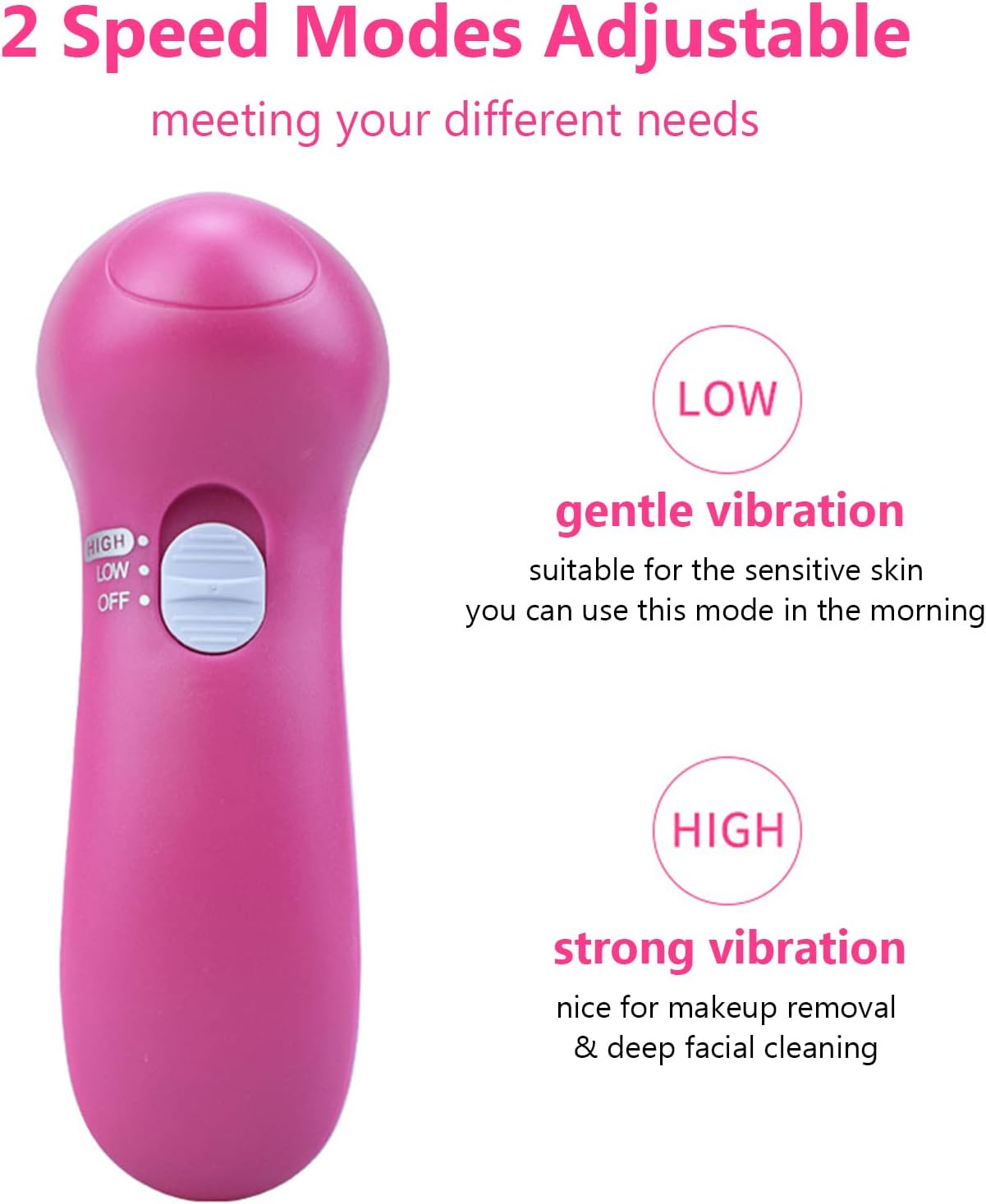 5 in 1 Electric Face Brush Facial Cleansing Brush Face Washing Device Handheld Facial Cleaner Battery Powered Makeup Removal Tool BBZY image number 4