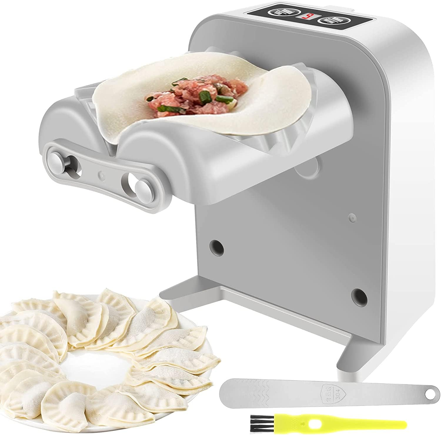 Electric Dumpling Maker Machine, Household Automatic Dumpling Maker Mould, USB Rechargeable Dumpling Maker Press,Diy Dumpling Making Tool with Spoon & Brush image number 3