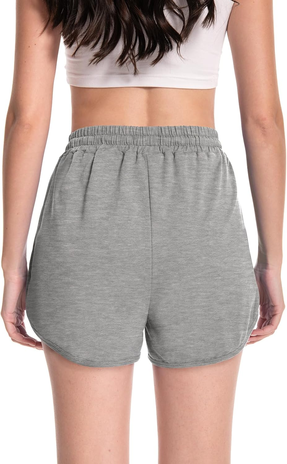 Rolcoassuns 2 Pack Womens Running Shorts Jogger Casual Cotton Sweat Shorts Comfy Lounge Bermuda Hiking Sports Athletic Tracksuit Bottoms with Pockets image number 6