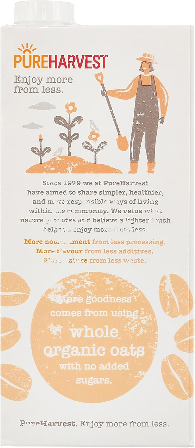 Pure Harvest Organic Oat Unsweetened Milk 1 Litre (Pack of 3) image number 4