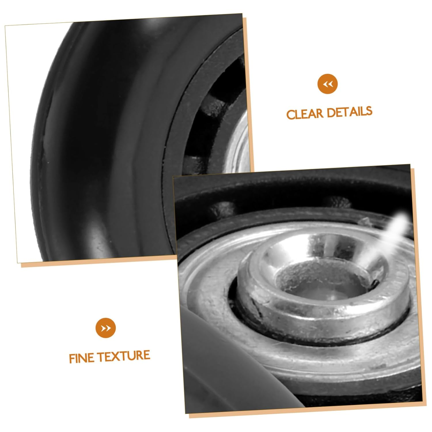 FUNOMOCYA 2Pcs Black Luggage Replacement Wheels 60X23Mm Metal Bearing, Universal Swivel Caster Wheels for Suitcase and Travel Bag Repair image number 1