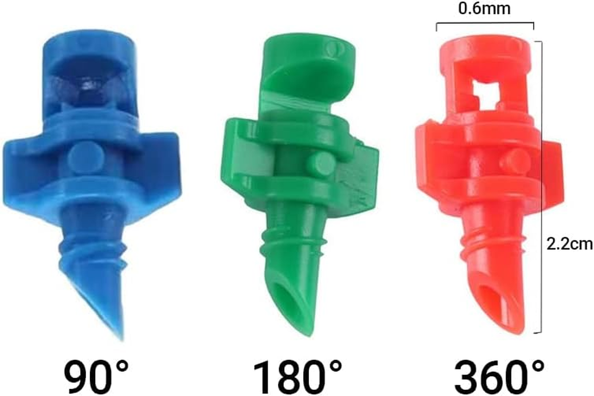 AIMALL 50PCS Micro Spray Jets 90-360D Watering Misting Nozzle Sprinkler Irrigation, Durable Plastic Misting Sprinklers, Easy Install on PVC/PPR/PE Pipes image number 1