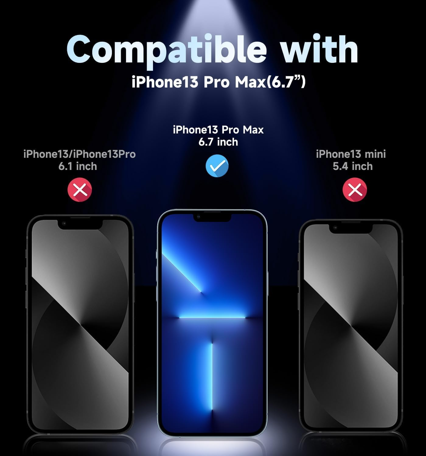 MAGIC JOHN 2 Pack for Iphone 13 Pro Max/Iphone 14 plus 6.7 Inch Privacy Glass Screen Protector, Auto Dust-Elimination Installation, Bubble Free, Easy Installation image number 6
