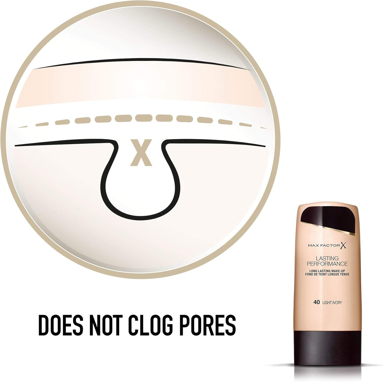 Lasting Performance Touch-Proof Foundation by Max Factor 40 Light Ivory image number 6