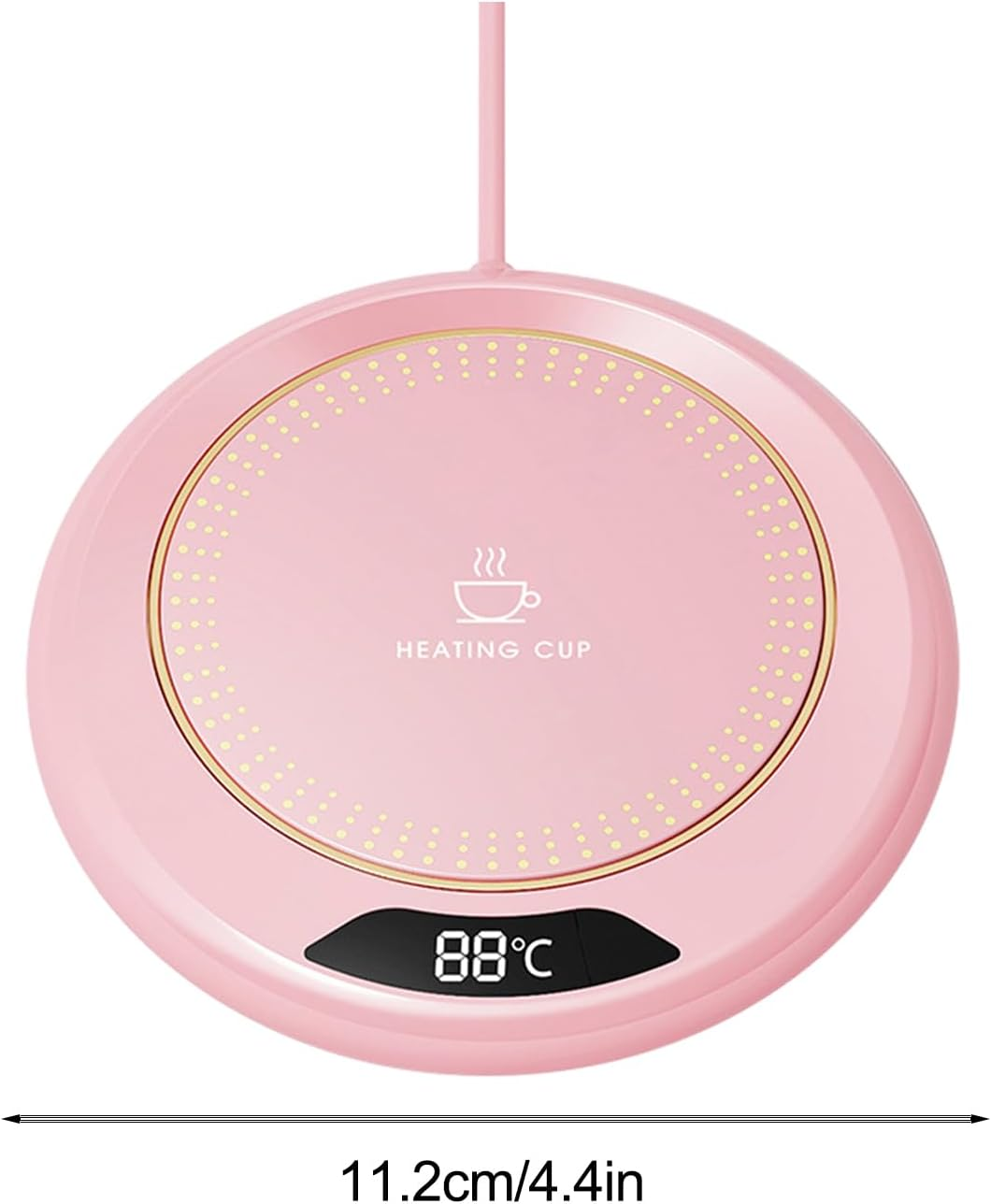 Cup Warmer, 3 Levels Temperature Smart USB Heating Coaster 20W, Electric Warming Drink Heater for Tea Milk Table Kitchen Dining Room Bar Candle - White image number 2