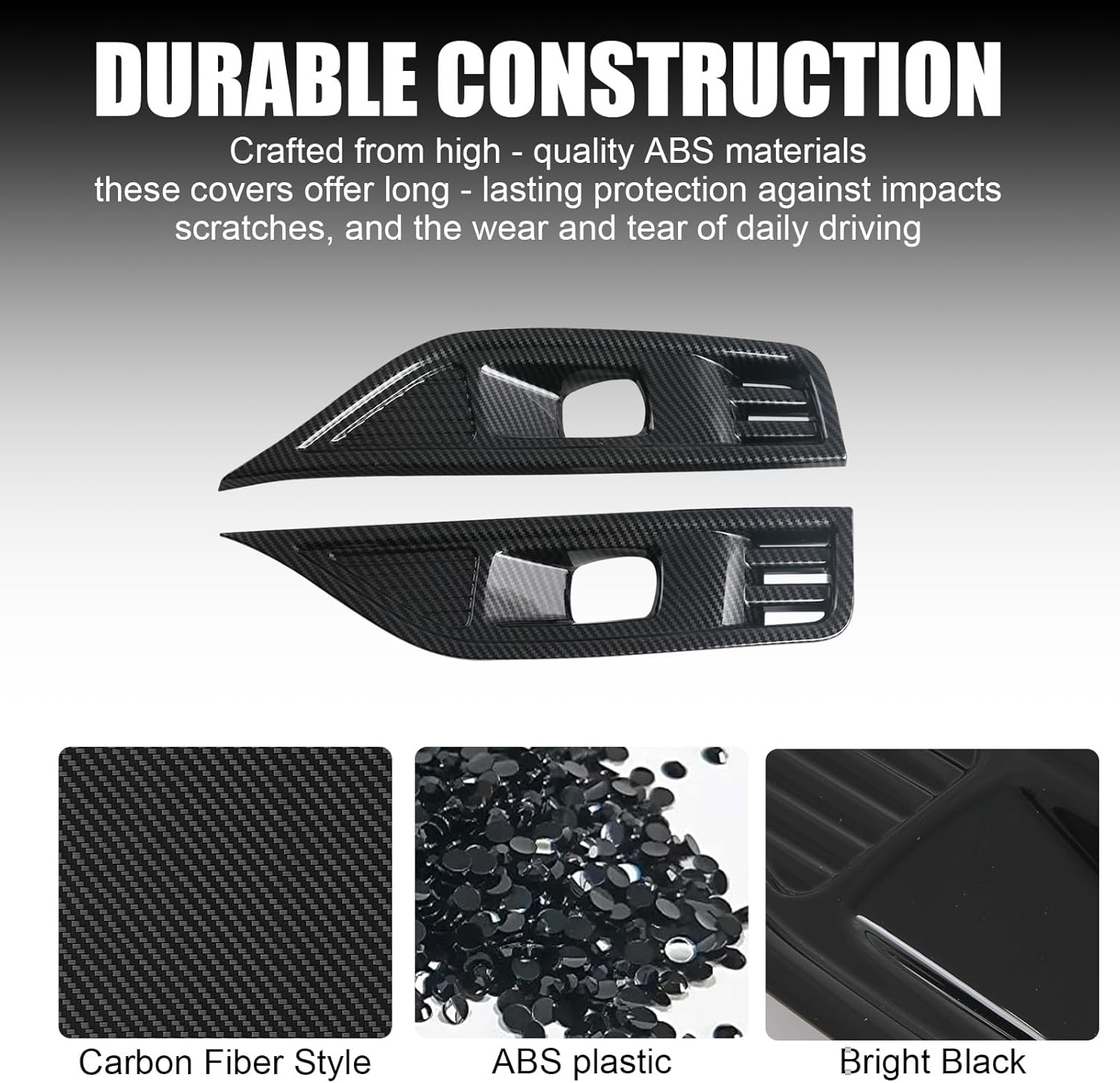 Car Front Bumper Fog Light Cover Trim Decoration Exterior Accessories for BYD Shark 6 2025 (Bright Black) image number 1
