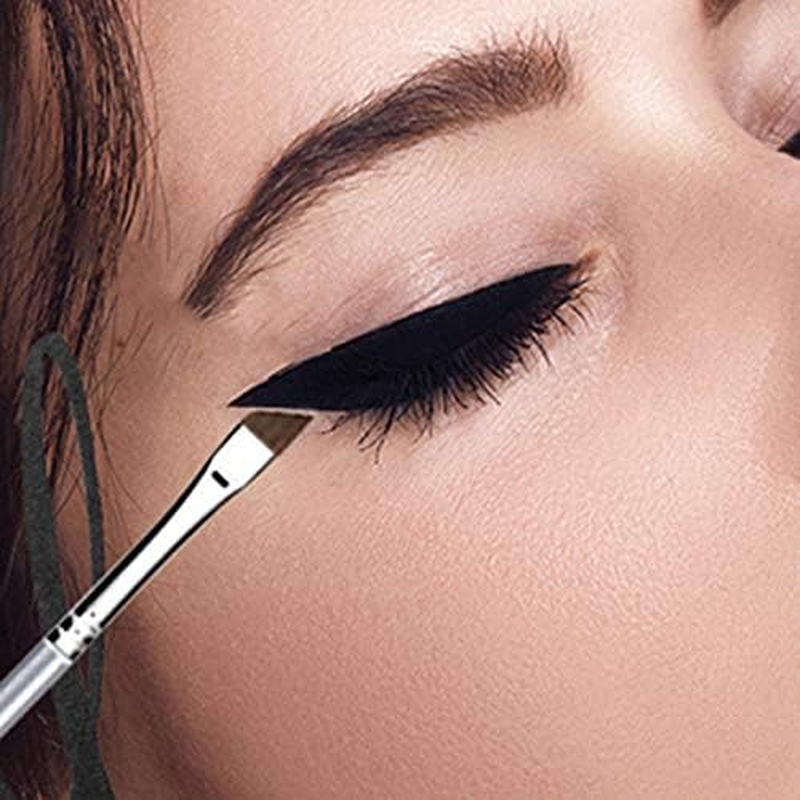 Angled Eyeliner Brush Slanted - Small Thin Winged Liner for Clean Lines to Apply Smooth Liquid Gel Liner for a Fine Wing | Application of Flat Angle Edges Allows Precision Control Sexy Cat Eyes image number 2
