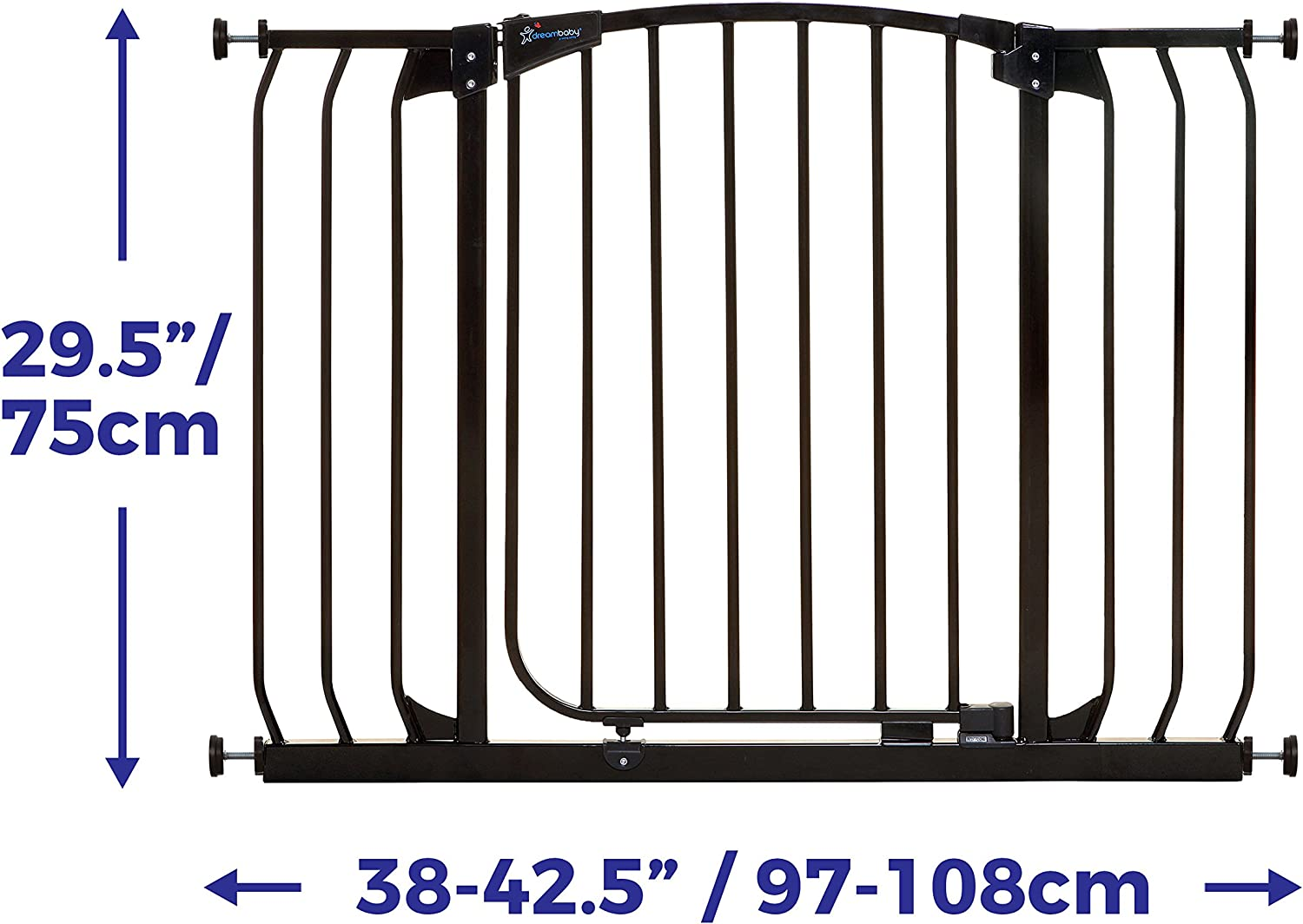 Dreambaby Chelsea Xtra-Wide Hallway Auto-Close Security Gate, Black image number 3