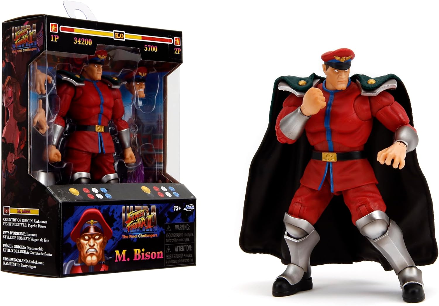 Jada Toys Street Fighter M. Bison Action Figure 6-Inch Size