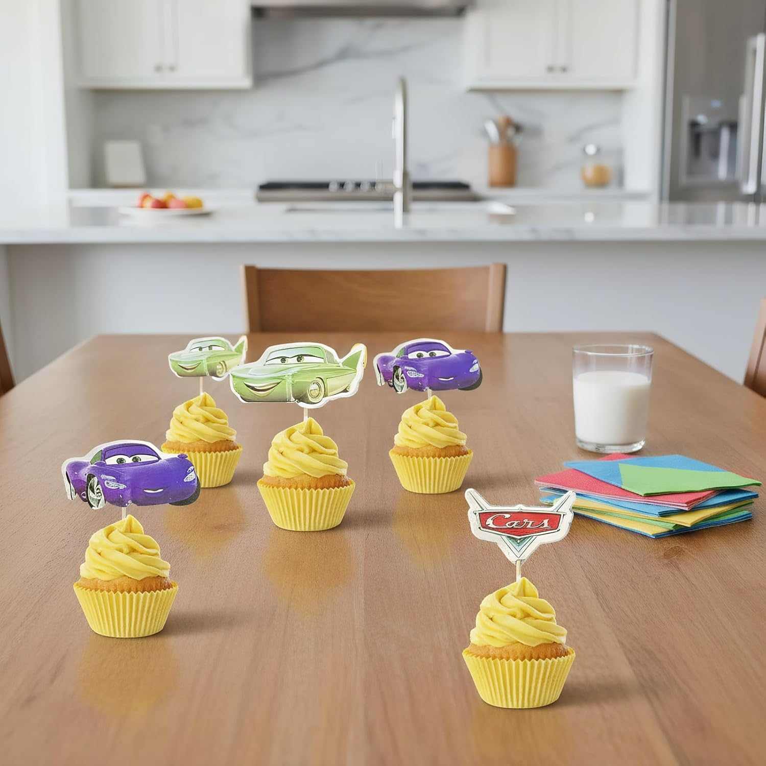 24Pcs Cupcake Toppers for Boys, Food-Safe Decorative Party Decorations, Easy to Use, Birthday Cupcake Toppers Compatible with Cupcakes, Various Styles - Ermaoo image number 3