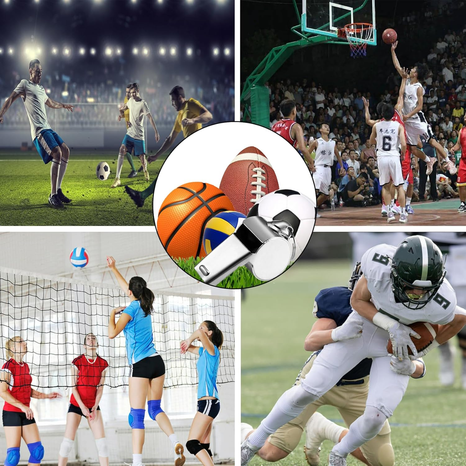 SHUBEIEUMI 2 Pack Stainless Steel Whistle, Sports Whistle with Lanyard, Loud Crisp Sound Whistles, Referee Whistle for Outdoor Activities, Referees, Coaches, Lifeguards, Soccer, Emergency image number 6