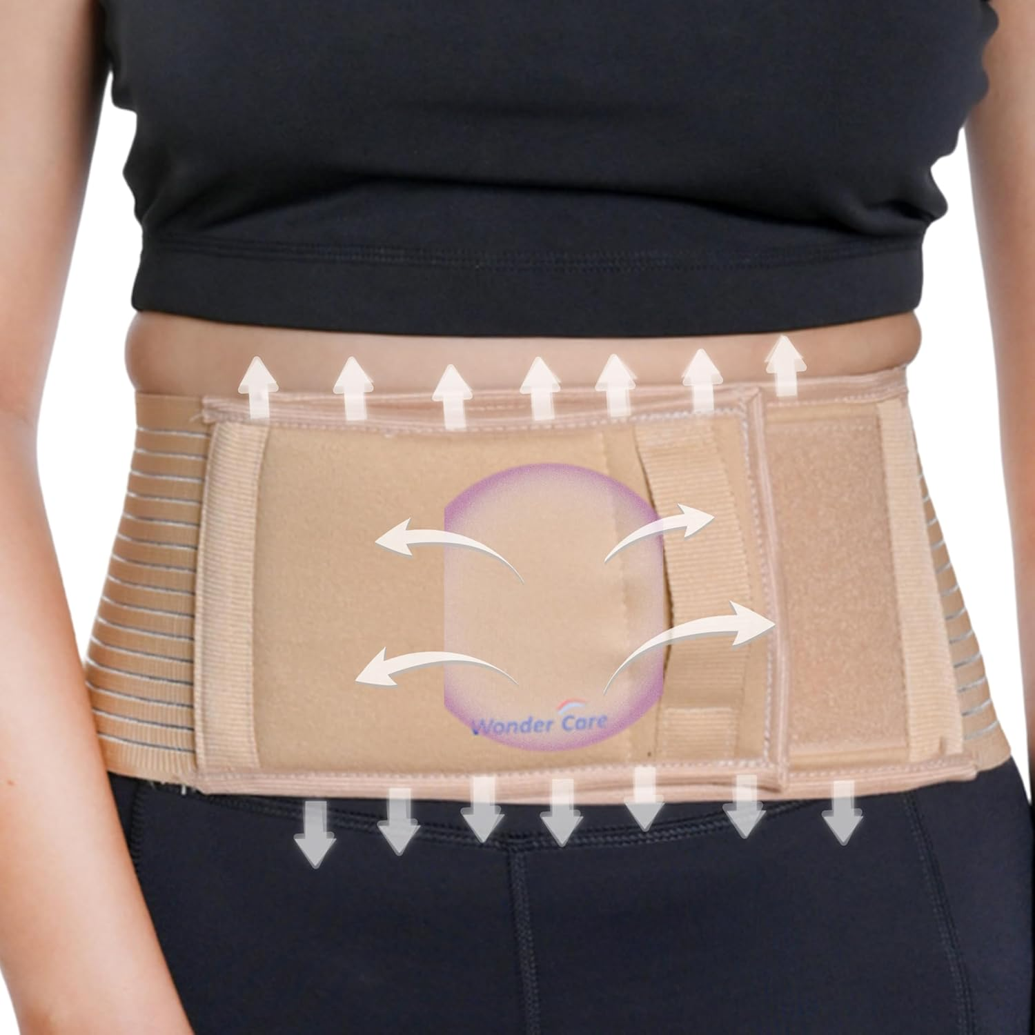 Wonder Care- Umbilical Hernia Support Belt Abdominal Binder for Belly Button Hernias or Navel Hernias, Hernia Pain Relief Brace (XXL)