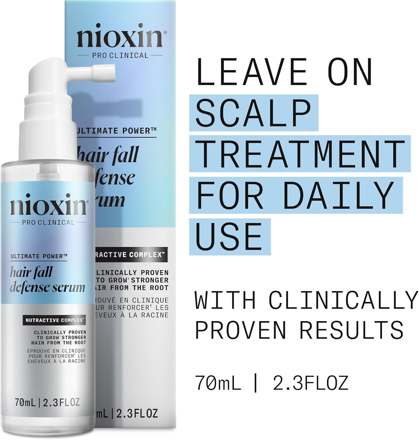 Nioxin Hair Fall Defense Serum, Leave-In Hair Treatment with Caffeine, Lauric Acid, Niacinamide and Sandalore, Thicken Hair, Reduce Hair Loss, Clinically Proven, 2.3 Oz image number 2