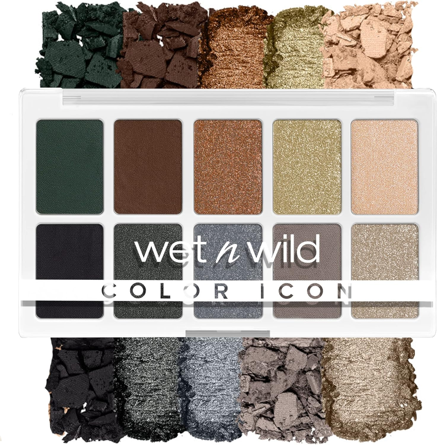 Wet N Wild Color Icon 10-Pan Eyeshadow Makeup Palette, Blue Lights Off, Long Lasting, Shimmer, Metallic, Glittery, Matte, Rich Smooth Pigment, Cruelty Free