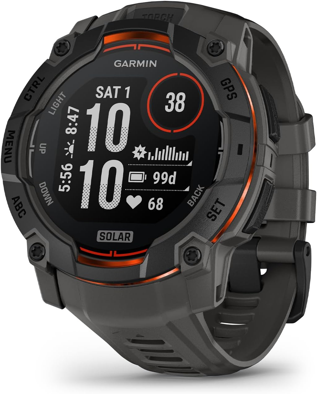 Garmin Instinct 3, 45Mm, AMOLED, Black Bezel with Black Band