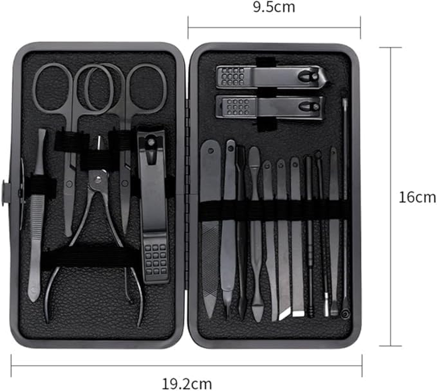 Manicure Kit, Manicure Set, Mens Grooming Kit, Nail Care Set, Manicure Kit for Men and Women, Nail Kit,Grooming Kit,Manicure Set Nail Clippers File,Nail Clipper Set,Gifts for Men(18Pcs) image number 6