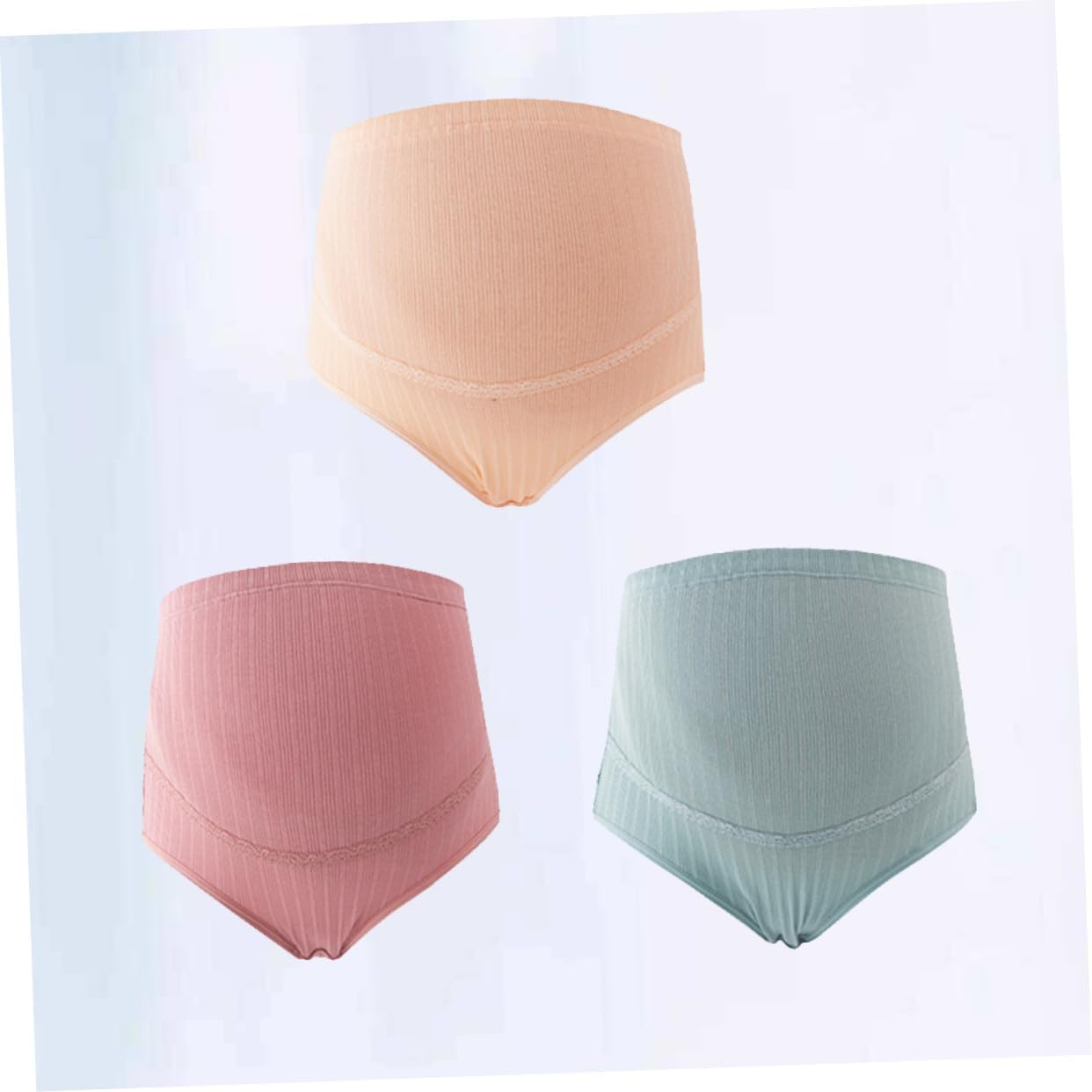 Healeved 3Pcs High Waist Maternity Panties Cotton Adjustable for Pregnant Women Comfortable Maternity Underwear Seamless Design for Everyday Wear