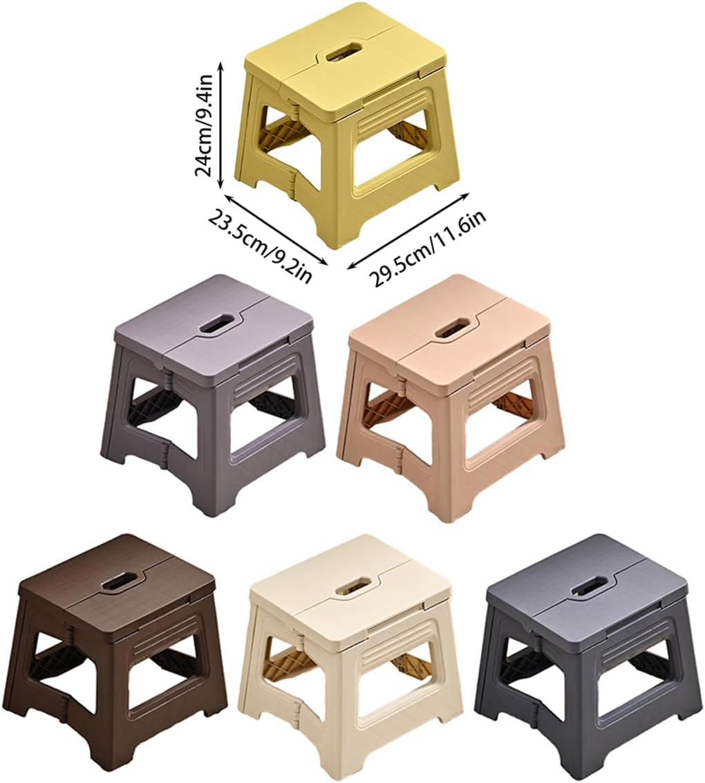 AIMALL Portable Folding Plastic Stool Large Retractable Chair for Outdoor Fishing Travel Camping, Compact Step Stool for Adults Kids, 11.6&times;9.2&times;9.4In - Brown image number 5