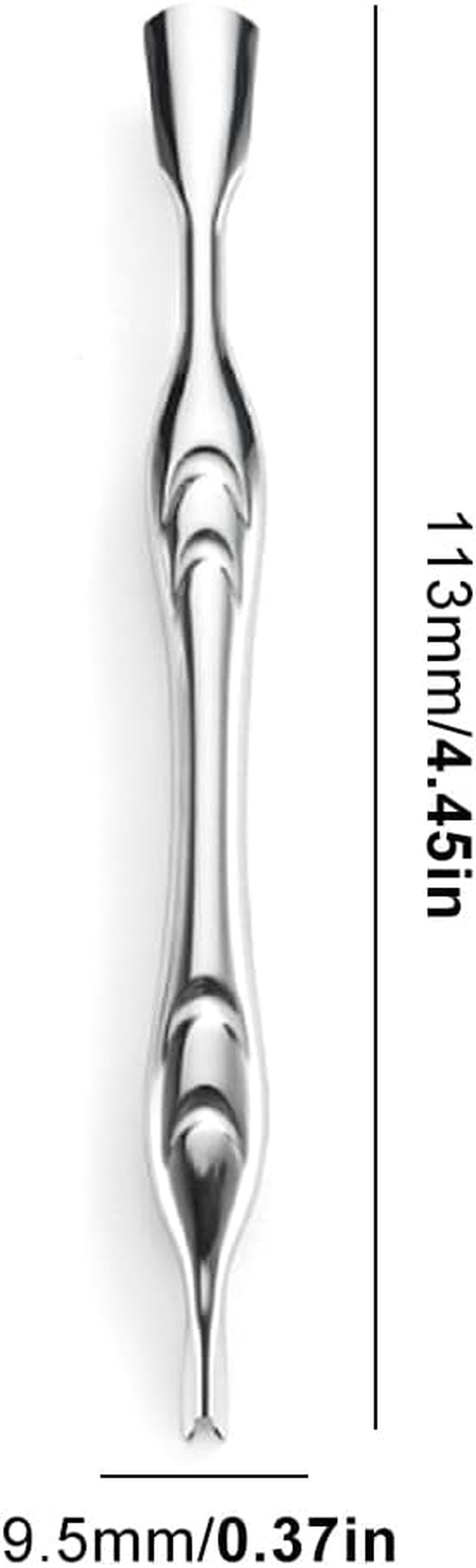 Cuticle Pusher with Fork,2 in 1 Cuticle Trimmer, Premium Stainless Steel Remover Tool for Manicures and Pedicures image number 2