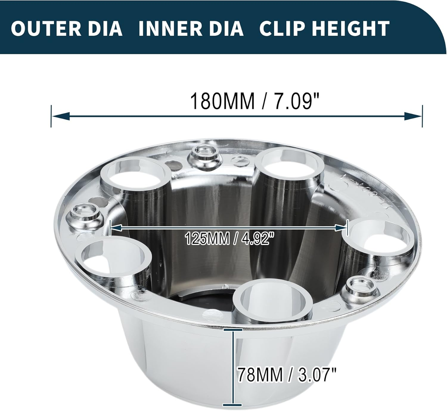 TUCKBOLD Wheel Hub Caps Wheel Centre Caps for Ford F150 Bronco 1980-1996 Hub Caps Hub Covers Silver Black Pack of 1 image number 4