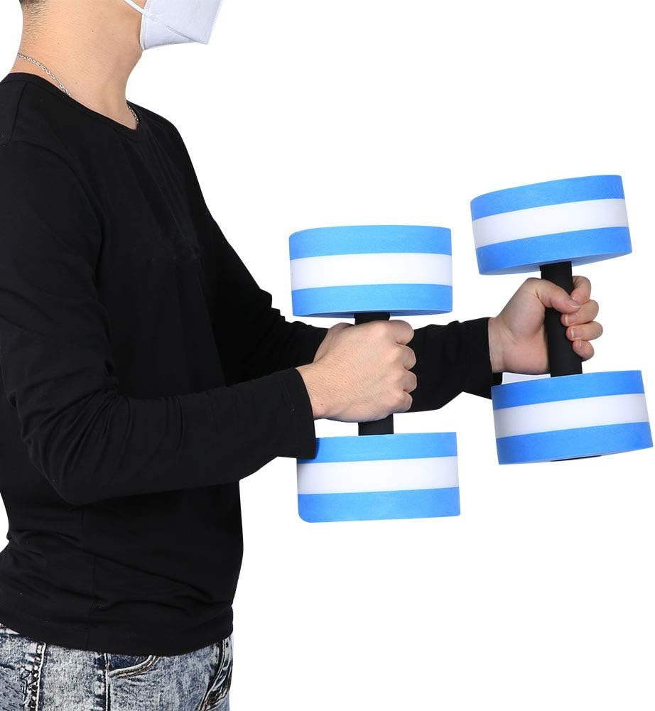 Water Dumbbell, Eco-Friendly Foam Dumbbell, Fitness Equipment for Water Sports Adult Children Indoor Sports Exercise (Blue and White) image number 2