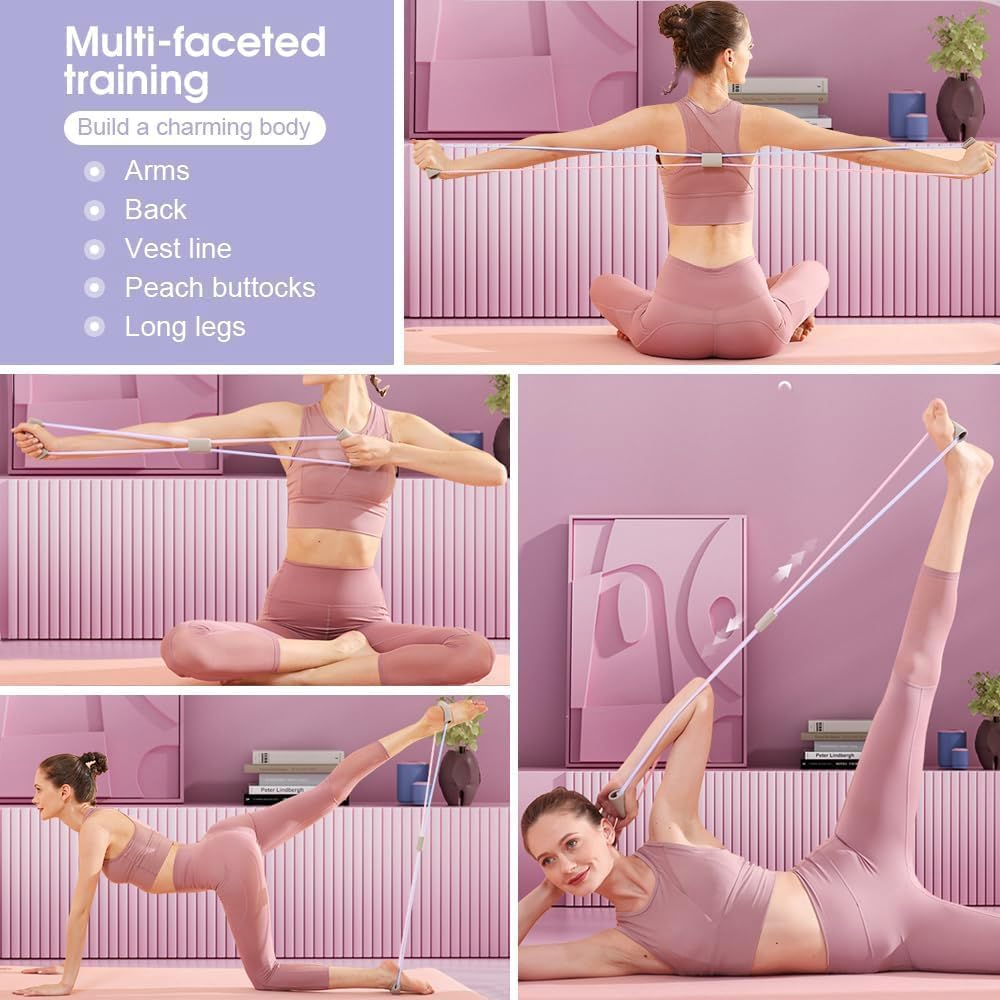3 Pcs Figure 8 Resistance Bands,Yoga Resistance Band Stretch Fitness Band, Training Elastic Ropes for Chest Arm Back Shoulder, Exercise Equipment for Home Workout,Training,Yoga,Pilates image number 6