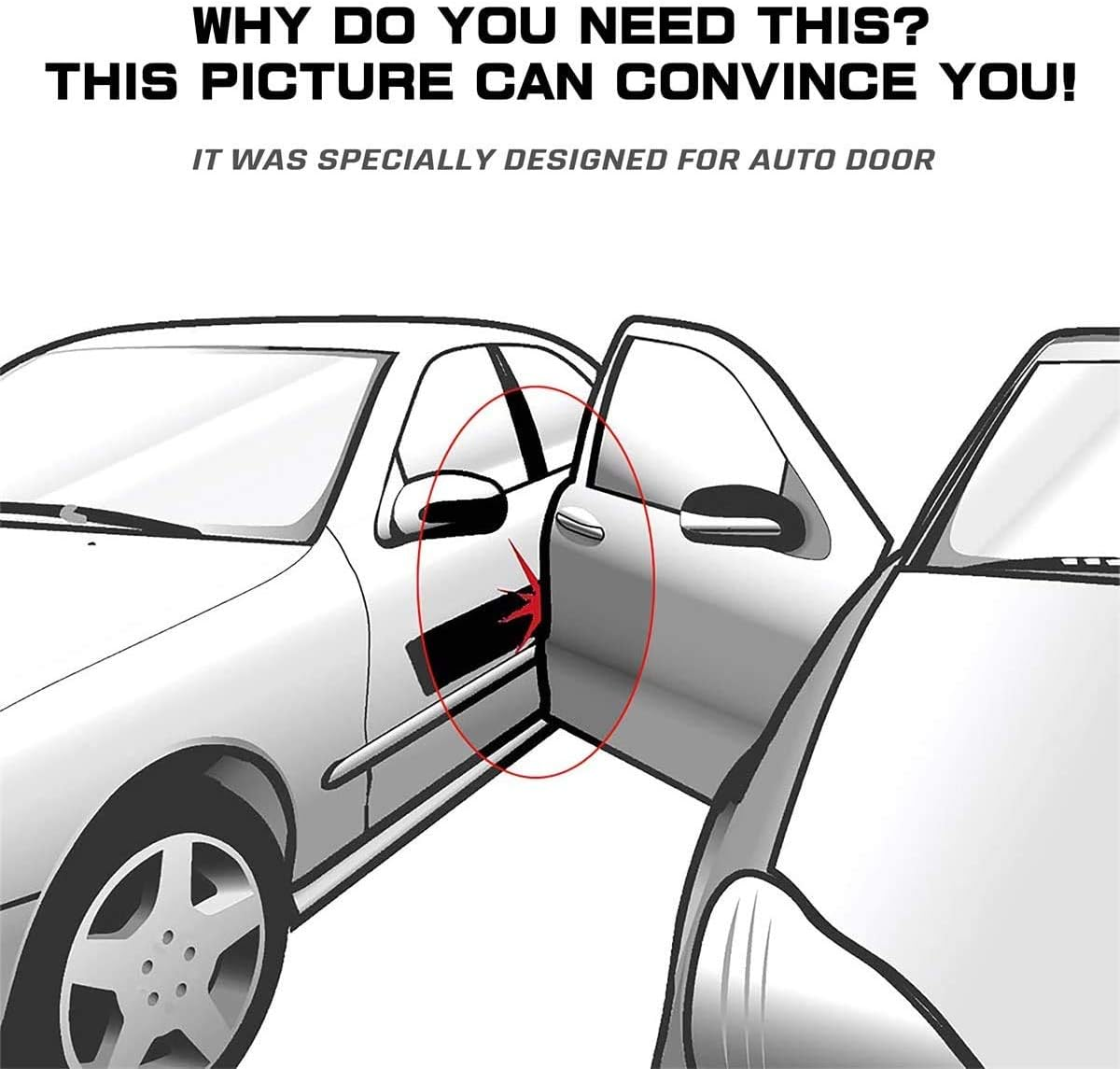 MYFAMIREA16.4 Ft(5M) Car Door Edge Guards U Shape Edge Trim Rubber Seal Protector Rubber Car Door Protector Car Protection Door Edge Anti-Collision Rubber Clips Fit for Most Car image number 7