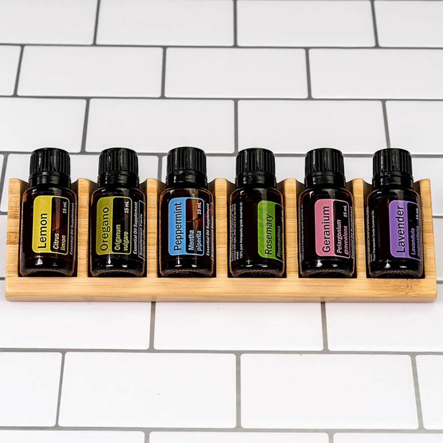 6 Slots Fragrance Organizer, Fragrance Oil Display Rack, Oil Bottles Tabletop Holder, Aromatherapy Bottle Display, Perfume Bottle Organizer, Tabletop Oil Display Stand, Oil Rack for Countertop image number 2