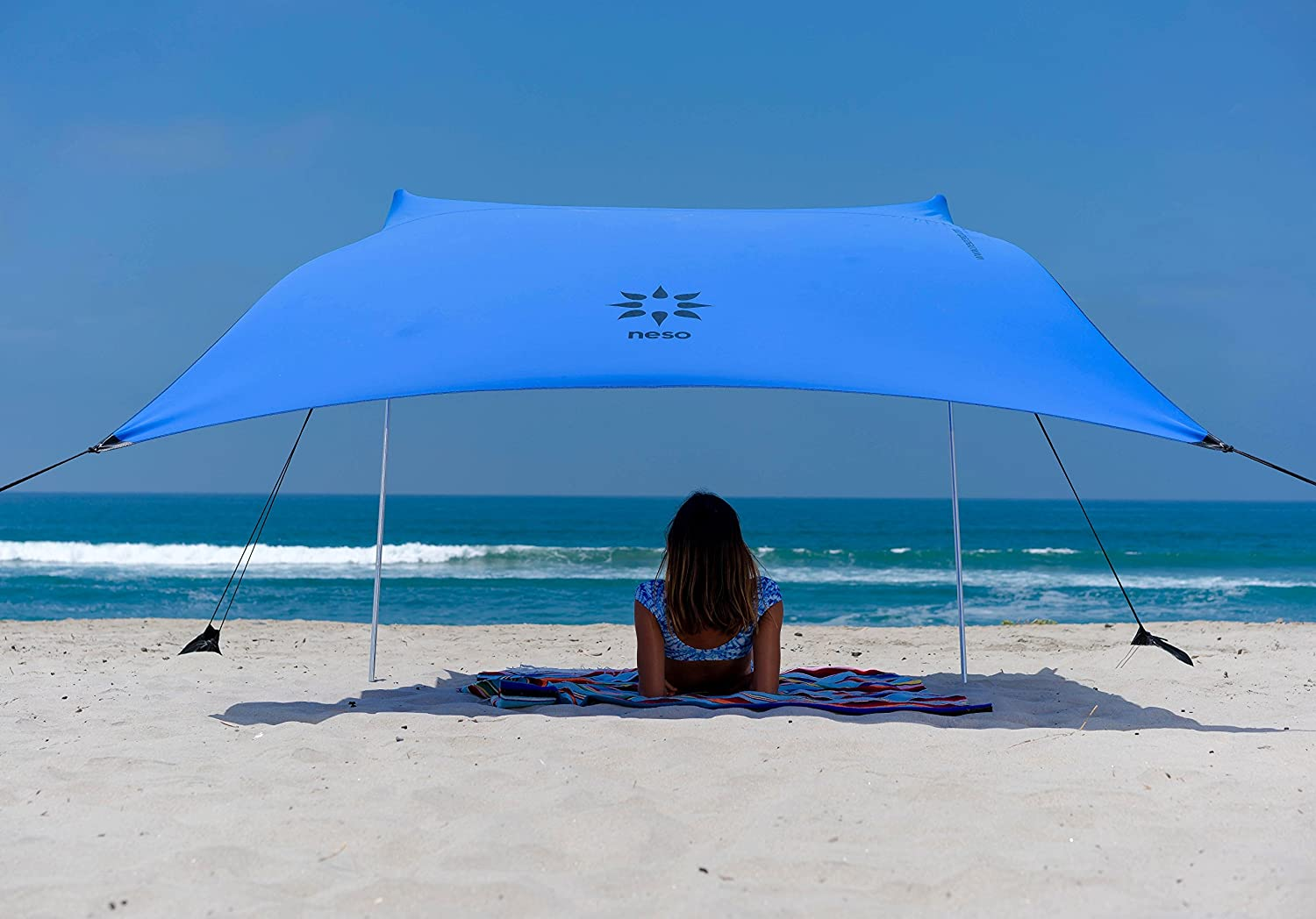 Neso Tents Beach Tent with Sand Anchor, Portable Canopy Sunshade - 2.1 X 2.1M - Patented Reinforced Corners