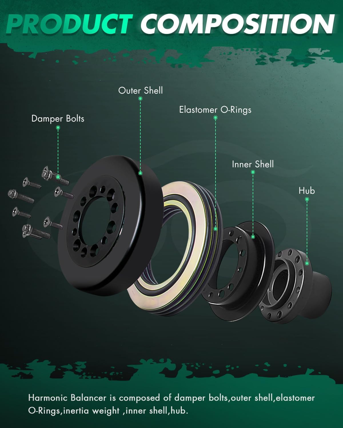 SCITOO 1340820010 Harmonic Balancer Crankshaft Pulley Fits 2004-2006 for Lexus ES330 RX330 2001-2007 for Toyota Highlander image number 2