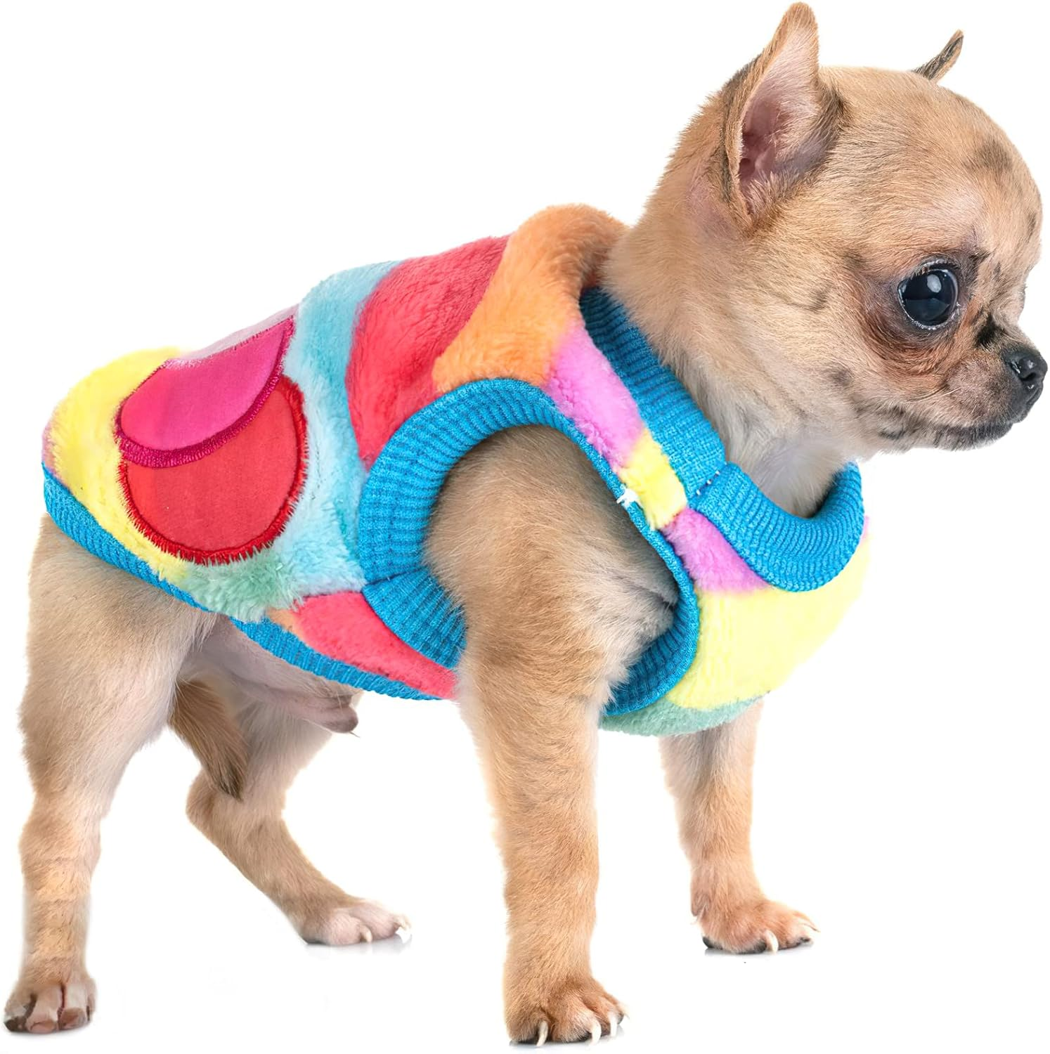 2 Pieces Small Dog Sweaters Chihuahua Fleece Clothes XXS~S Winter Warm Puppy Sweaters Boys Girls Tiny Dog Outfits for Teacup Yorkie Puppies Extra Small Breed Costume (Xx-Small) image number 6