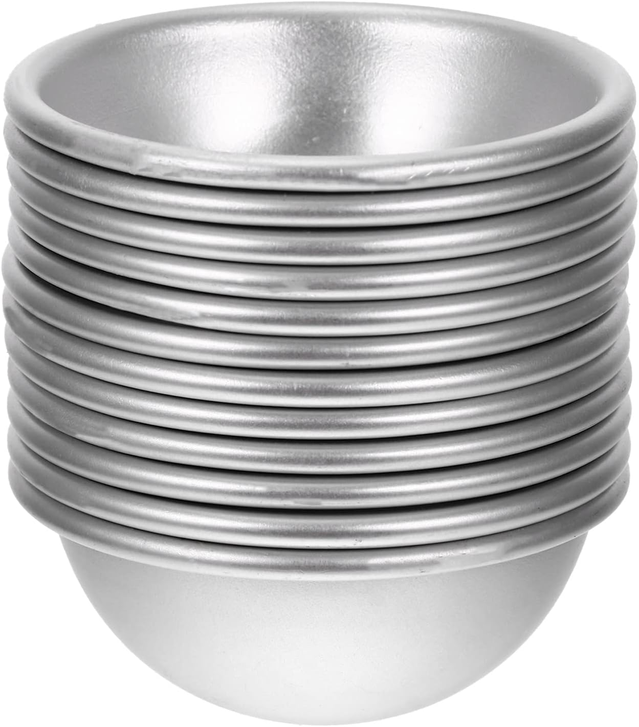 SEWACC 24Pcs Bath Salt Molds Semi-Sphere Aluminum Molding Handmade Bath Bomb Molds Easy to Clean for DIY Craft Projects