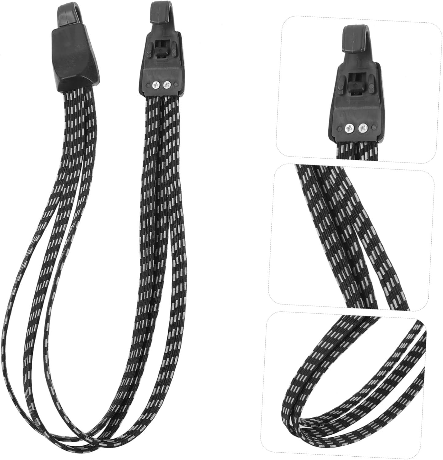 GALPADA Black Heavy-Duty Bike Luggage Bungee Cord with Hooks, Elastic Cargo Fixing Strap for Cycling and Outdoor Travel, Sturdy Binding Rope for Mountain and Road Bikes image number 1