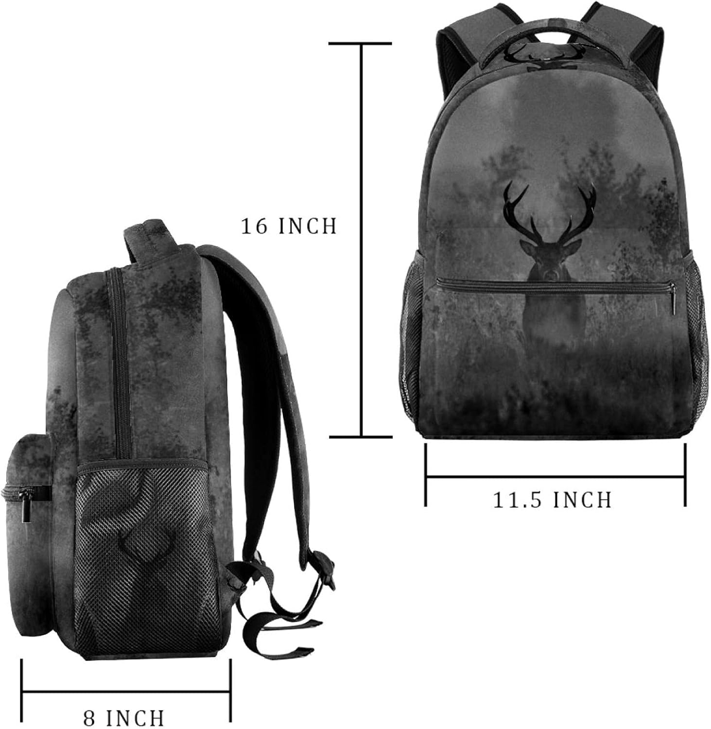 Stag Backpack Students Shoulder Bags Travel Bag College School Tote Backpacks image number 5