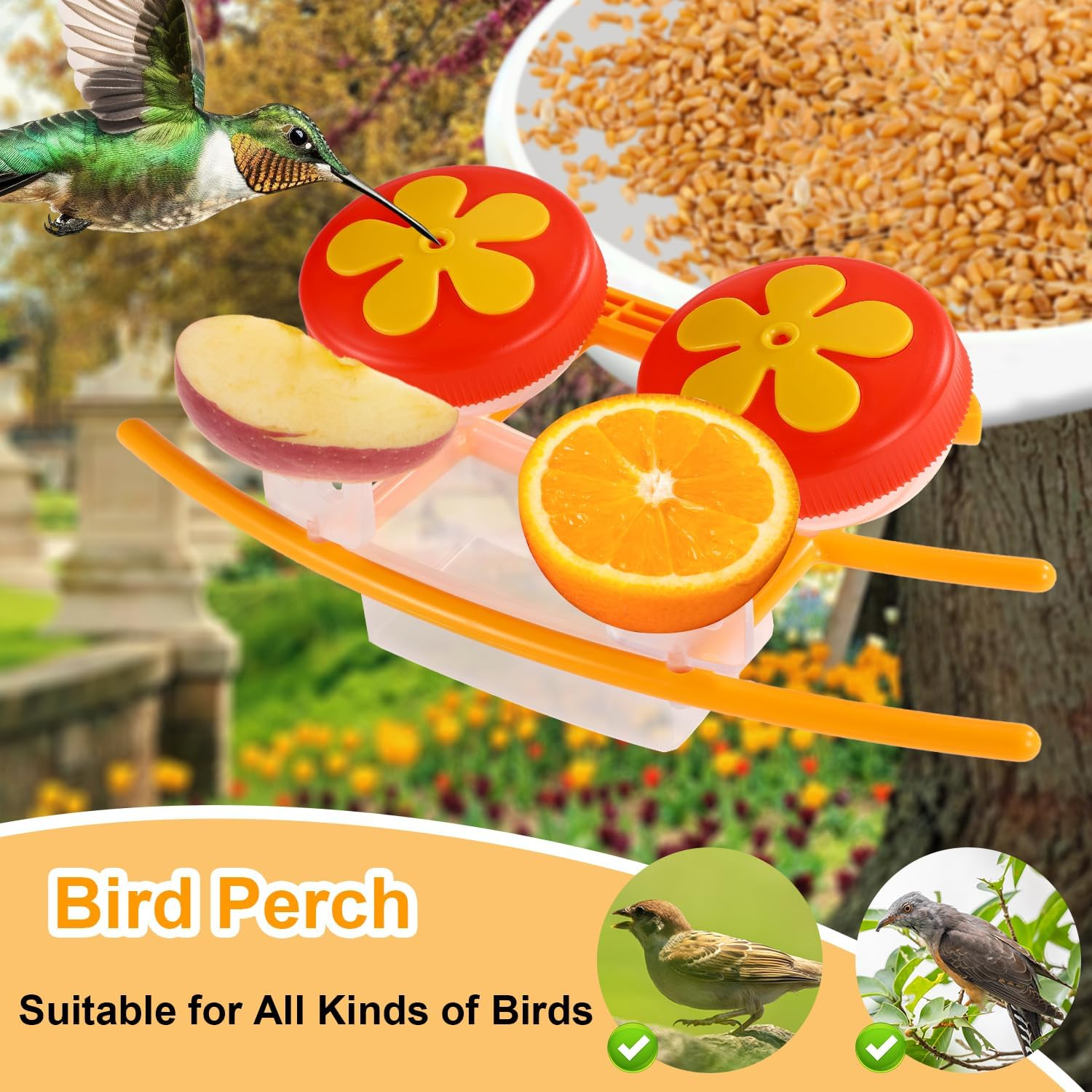 Smart Bird Feeder Accessory Set for NETVUE Birdfy Feeder, Smart Bird Feeder Perch with Add-Ons Including Water Bowl Jelly Holder Fruit Holder Suitable for All Birds image number 3
