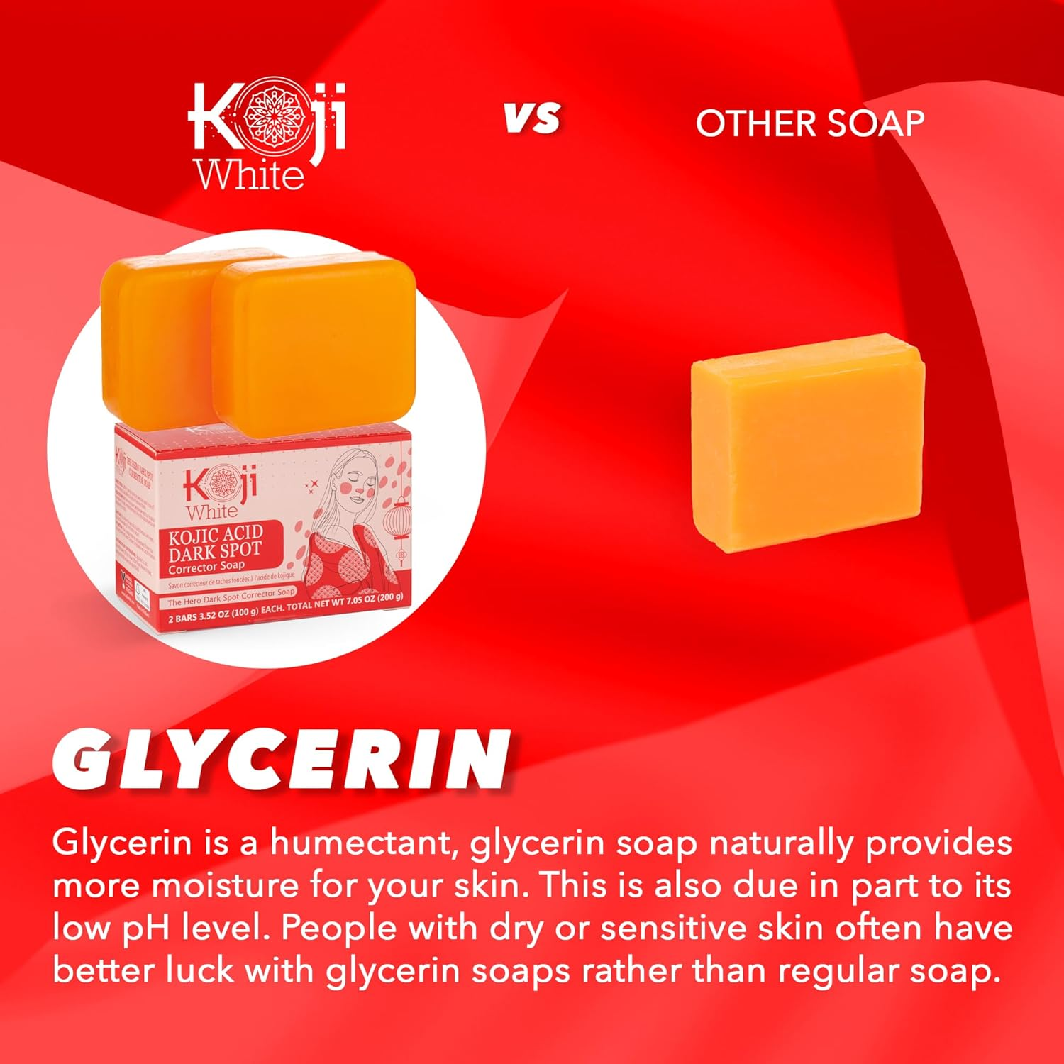 Koji White 4% Kojic Acid Dark Spot Corrector Soap for Exfoliating & Moisturizes with Vitamin C, Licorice Root Extract, Hydrating & Even Skin Tone Cleansing Bar for Face & Body, Vegan, 3.52 Oz (2 Bars) image number 2