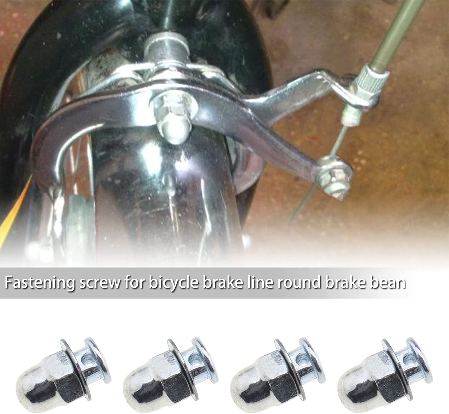 SING F LTD 20Pcs Bicycle Cable Anchor Bolts 6Mm with Nuts and Washers for BMX Cross Bike Electric Bike Foldable Hybrid Mountain Racing Trekking Bike Cycling Accessories Round/Hex Head Screw image number 3