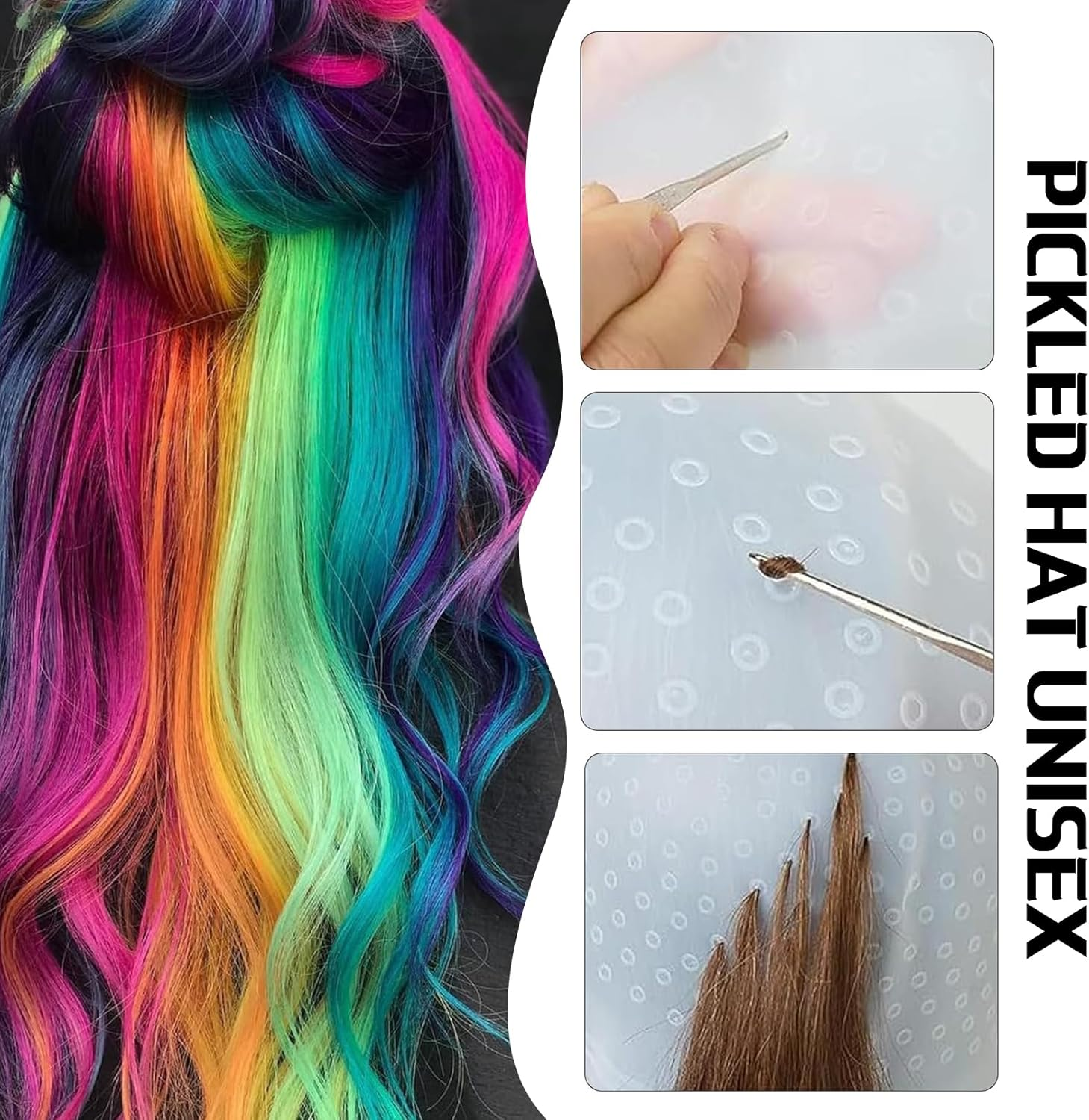 Hairdresser Hair Hair Net Hair Cap Accessories Hair Dye Disposable Strands Colour Framar Hair Colour for Strands Set Balayage Colouring Brush Blonde Strands Set Colour