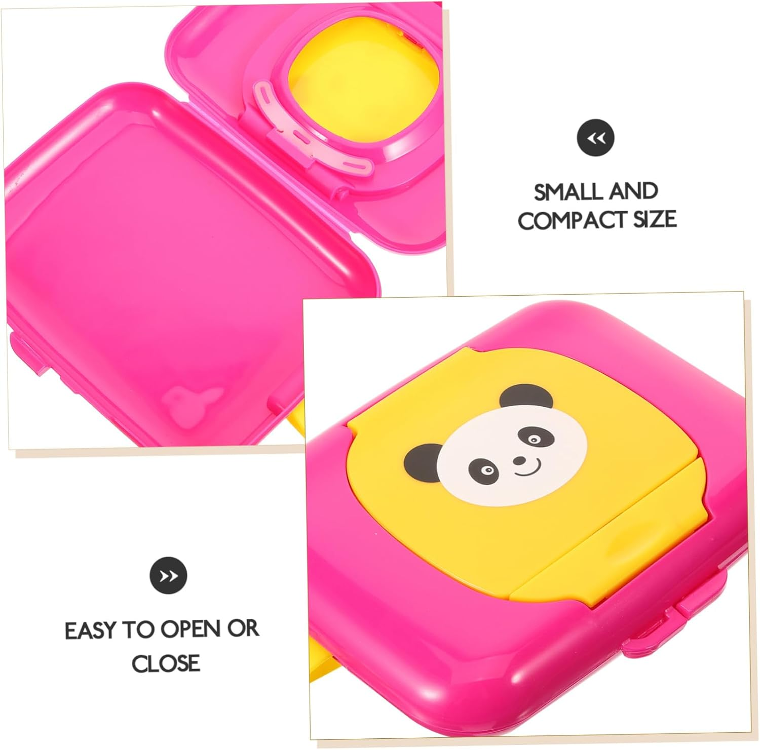 MAGICLULU Portable Wet Wipes Box Panda Wipes Holder Travel Toiletries Case for Home Travel