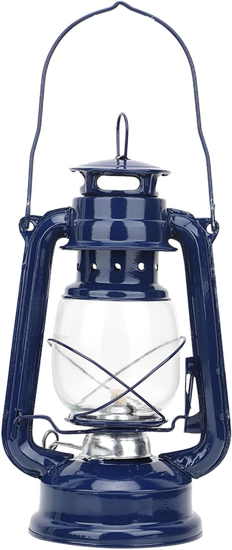 Hurricane Oil Lamp ,Hurricane Lamps Vintage Lantern Lights Burning Lantern Retro Kerosene Lamps Classic Oil Lamp Table Lanterns, Vintage Kerosene Lamp for Home, Garden (Blue) image number 6