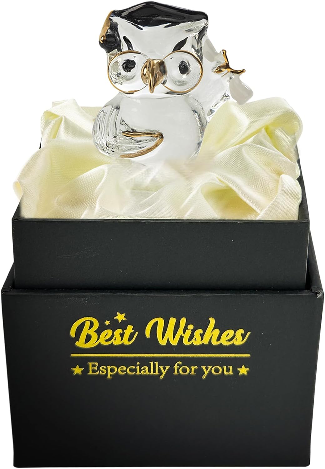 Suprano Graduation Gift Crystal Glass Owl Present Graduation Gifts for Her/Him, Keepsake Ornament in Massage Box image number 4